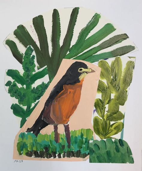 Peggy Kroll Roberts, Art For Middle School, Peggi Kroll Roberts, Book Design Inspiration, Face Style, Sketchbook Inspo, A Robin, Salmon Dinner, Dog Painting