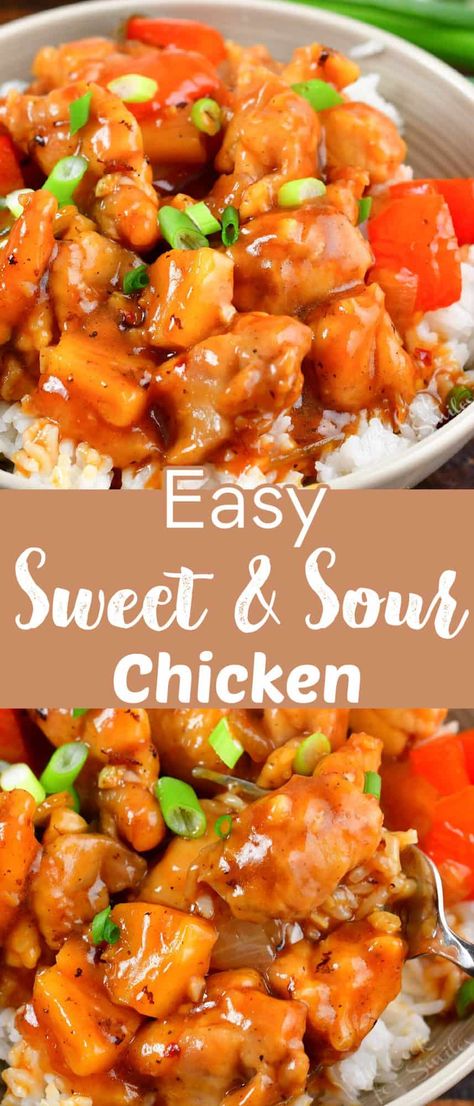 Homemade Takeout, Sweet And Sour Recipes, Will Cook For Smiles, Recipe Using Chicken, Sweet And Sour Chicken, Leftover Chicken Recipes, Sweet Sour Chicken, Healthy Holiday Recipes, Sweet N Sour Chicken