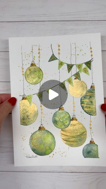 Watercolor New Year Card, Christmas Watercolors, Watercolour Christmas Cards, Xmas Inspiration, Beautiful Friday, New Year Greeting Card, Welcome Card, New Year Greeting, Christmas Preparation