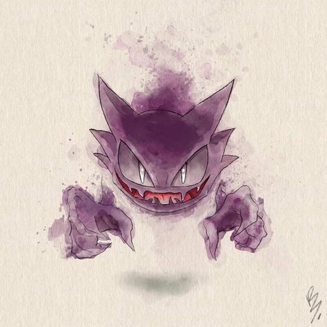 Gangart Pokemon Tattoo, Haunter Pokemon Art, Gengar Pokemon Art, Haunter Tattoo, Gengar Art, Gengar Tattoo, Hunter Pokemon, Pokemon Art Draw, Haunter Pokemon