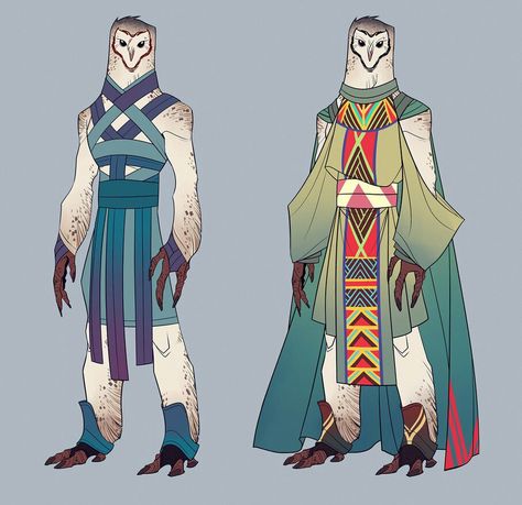 Owl people Bird People, Character Design Cartoon, Alien Concept, Alien Design, Traditional Games, Design Animation, Concept Art Drawing, Design Clothes, Arte Fantasy