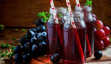 Grape season is a great time to make a batch of Concord grape shrub, a refreshing summer drink made from vinegar and grape juice. 📸 5ph/Adobe Stock, ✍️ Stephanie Thurow Grape Juice Benefits, Grape Syrup, Shrub Recipe, Garlic Dill Pickles, How Much Sugar, Sugar Alternatives, Refreshing Summer Drinks, Pickling Cucumbers, Food Writing