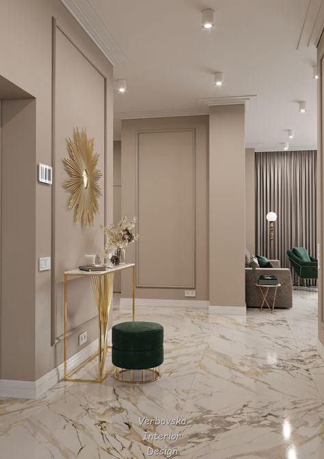 River Stone GOLD on Behance House Hall Design, Marble Floors, Home Hall Design, Hall Interior Design, Hall Interior, Marble Flooring, Living Room Design Decor, Hall Design, Home Entrance Decor