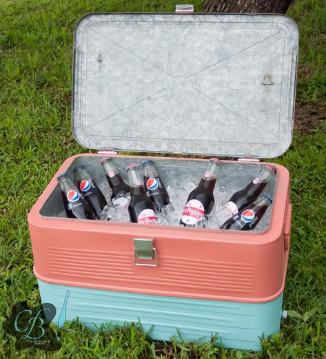 Vintage Cooler, Vintage Booth Display, Best Spray Paint, Krylon Spray Paint, Cooler Painting, Sorority Paddles, Fiberglass Insulation, Deck Paint, Sorority Big Little