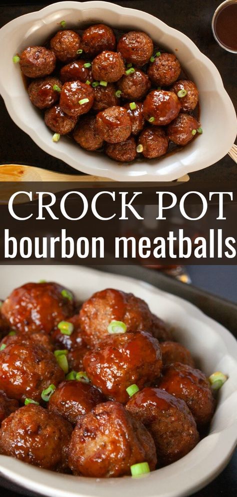 Crock Pot Bourbon Meatballs Appetizers Meat, Bourbon Meatballs, Recipes Meatballs, Keto Meat, Crock Pot Meatballs, Meat Appetizers, Potluck Dishes, Appetizers Recipes, Minced Meat