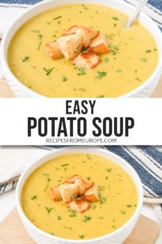 Looking for some delicious German potato recipes? In this guide, you'll find some classic and authentic German potato dishes that are easy to make! #germanrecipes #potatorecipes Easy Creamy Potato Soup, German Potato Recipes, Cabbage Potato Soup, German Potato Soup, Cream Soup Recipes, Potato Soup Easy, Comfort Soup Recipes, German Potato, German Potatoes