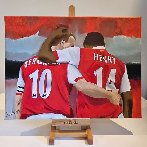 Acrylic Painting of Arsenal legends Thierry Henry 🇫🇷 and Dennis Bergkamp 🇳🇱 Size: A3 landscape #art #acrylicpainting #canvaspainting #football #soccer #painting #premierleague #arsenalfc #thierryhenry #dennisbergkamp Arsenal Legends, Dennis Bergkamp, Thierry Henry, Arsenal Fc, Football Soccer, Arsenal, Landscape Art, Premier League, Acrylic Painting