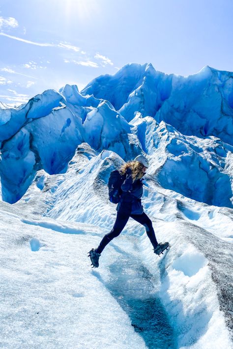 Minitrekking excursion on Perito Moreno Glacier in Argentina Patagonia Photoshoot, Ushuaia Outfits, Patagonia Photos, Argentina Pictures, Argentina Culture, Perito Moreno Glacier, Patagonia Travel, Hiking Pics, Visit Argentina