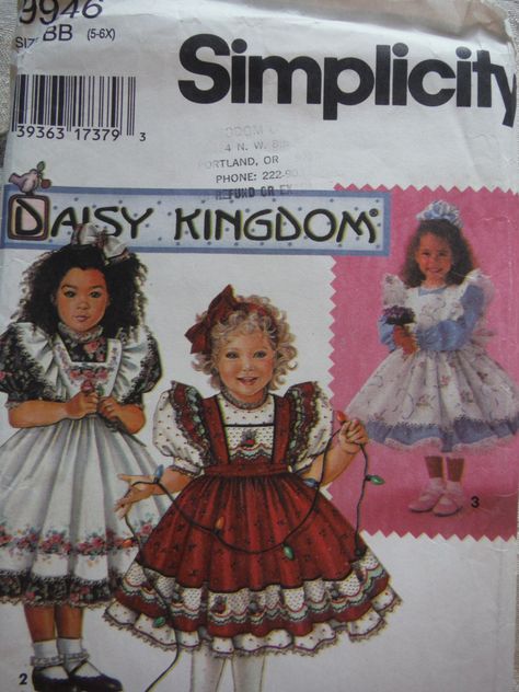 Girls Pinafore Dress, Pinafore Pattern, Apron Pinafore, Girls Pinafore, Daisy Kingdom, Girls Dresses Sewing, Girls Dress Sewing Patterns, Girls Cuts, Simplicity Dress