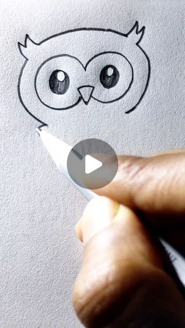 How To Draw A Owl Easy, Drawing Ideas To Trace, Easy Diy Drawings, Cartoon Animals Cute Drawing, Easy Owl Drawing Simple, Easy Draw Animals, How To Draw A Owl, How To Draw An Owl Step By Step, How To Draw A Animal