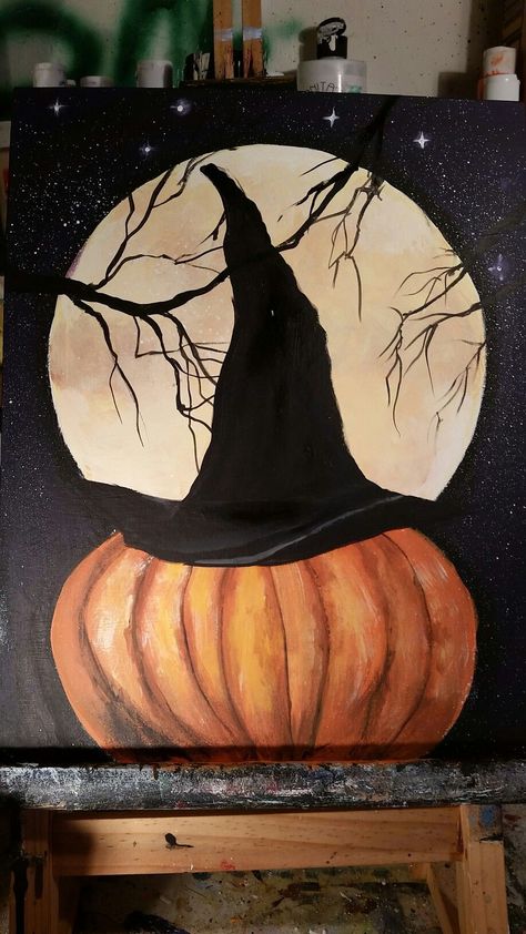 Painting Themes, Halloween Canvas Paintings, Halloween Canvas Art, Fall Canvas Painting, Fall Canvas, Halloween Artwork, Animale Rare, Canvas Painting Designs, Halloween Painting