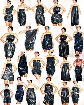 Garbage Bag Dress, Dresses Made From Recycled Materials, Trash Bag Dress, Anything But Clothes, Recycled Costumes, Trash Fashion, Newspaper Dress, Recycled Outfits, Recycled Dress