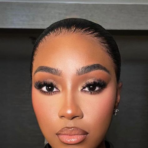 Diana Shin on Instagram: "Glam @yungmiami305 🤍 #makeup" Soft Glam No Eyeshadow, Natural Black Women Makeup, Natural Makeup Look Black Women, Wedding Makeup Black Women, Black Women Makeup Looks, Makeup Look Black Women, Makeup Black Woman, Dewey Makeup, Soft Glam Makeup Black Women