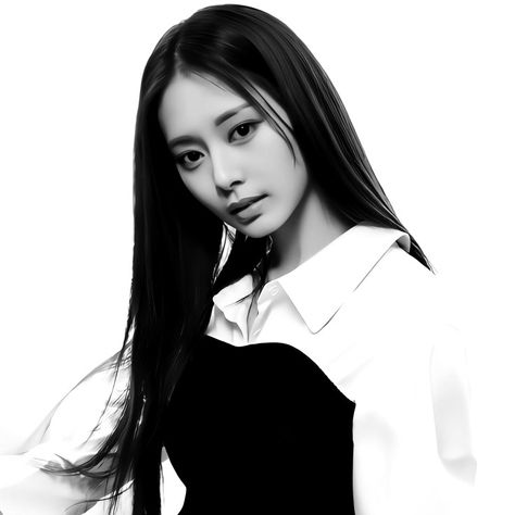 Tzuyu Black Icon, Tzuyu Black And White, Black Avatar, Tzuyu Icon, Twice Tzuyu, Tzuyu Twice, Set Me Free, Kpop Icons, One In A Million