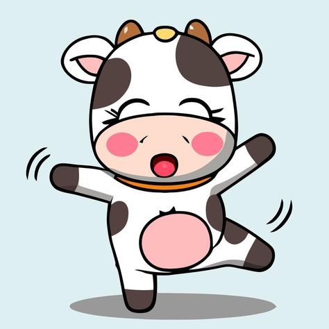 Chibi Cow, Cow Kawaii, Cow Drawing, Cow Farm, Kawaii Illustration, Pink Cow, Cute Chibi, Cow, Drawings