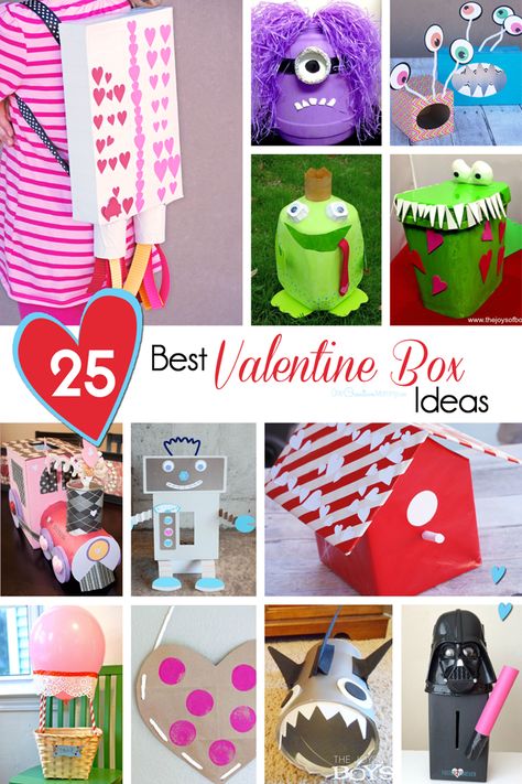 Looking for the perfect Valentine Box idea? Check out over 25 awesome ideas to rock the class party! {OneCreativeMommy.com} Cool Valentine Boxes, Valentine Box Ideas, Valentine Boxes For School, Diy Valentines Box, Kids Valentine Boxes, Valentine Card Box, Valentine Boxes, Valentine Mailbox, Valentine Day Boxes