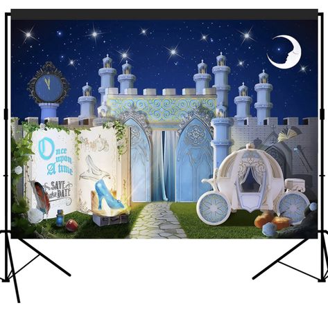 Background Photobooth, Fairytale Storybook, Book Backdrop, Table Photography, Castle Backdrop, Dreamy Night, Cinderella Blue, Scene Setters, Cartoon Princess