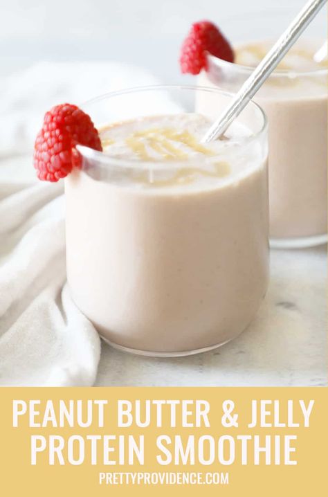 Protein Smoothie Without Banana, Cottage Cheese Smoothie Recipes, Peanut Butter And Jelly Smoothie, Peanut Butter Protein Smoothie, Lush Desserts, Easy Protein Shakes, Cottage Cheese Smoothie, Pb And J Smoothie, Smoothie Without Banana