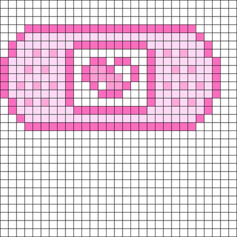 Kidcore Pixel Art, Perler Bead Patterns Knife, Sanrio Kandi Patterns, Perler Bead Heart Patterns, Knife Perler Beads, Pink Perler Bead Patterns, Melanie Martinez Perler Beads, Heart Perler Bead Patterns, Sanrio Perler Bead Patterns