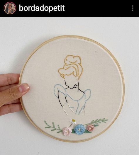 Up Movie Embroidery, Disney Embroidery Designs Hand, Disney Princess Embroidery, Disney Hand Embroidery Diy, Hand Embroidery Disney, Embroidery For Friends, Bridgerton Embroidery, Cinderella Embroidery, Disney Embroidery Patterns