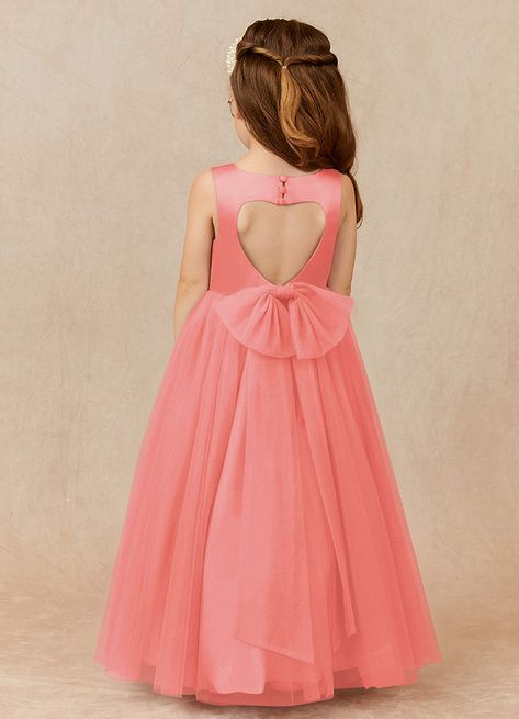 Coral Flower Girl Dresses, Coral Flower, Coral Flowers, Flower Girl Dresses Tulle, Flower Girl Dress, Flower Girls, Tea Length, Dress Cuts, Girl Dresses