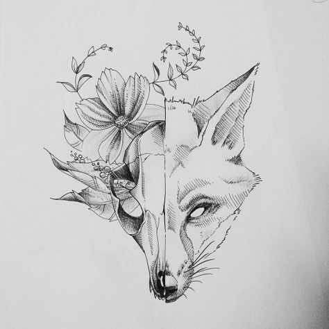 21 Tattoo, Fox Sketch, Fox Drawing, Cat Sketch, Fox Tattoo, Diy Tattoo, Tattoo Outline, Trendy Tattoos, Tattoo Flash