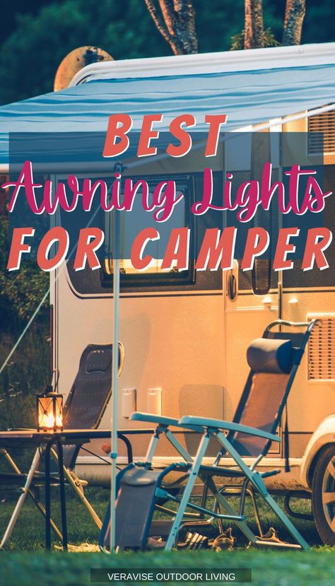 The Best Awning Lights for Camper • Camco decorative globe camper awning lights • Dream Lighting Awning Lights • Seagenck LED Awning Strip Light • FMART Smart Color LED Rv Awning Lights, Camper Lights Outdoor, Lighting Hacks Diy, Camper Awning Lights, Pop Up Awning, Camper Awning, Camper Lights, Travel Trailer Organization, Lighting Hacks