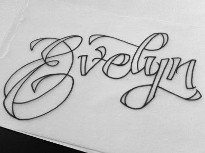 Evelyn Tattoo Name, Evelyn Tattoo, Calligraphy Name Art, Letras Cool, Name In Cursive, Name Drawings, Aztec Tattoo Designs, Special Tattoos, Princess Carriage