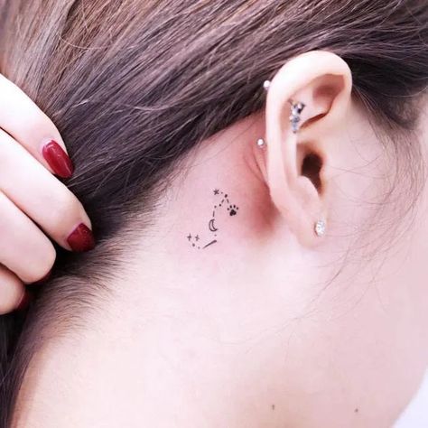 Deaf Tattoo, Back Ear Tattoo, Xo Tattoo, Scorpio Constellation Tattoos, Behind Ear Tattoos, Small Dragon Tattoos, Scorpio Tattoo, Omerta Tattoo, Silhouette Tattoos