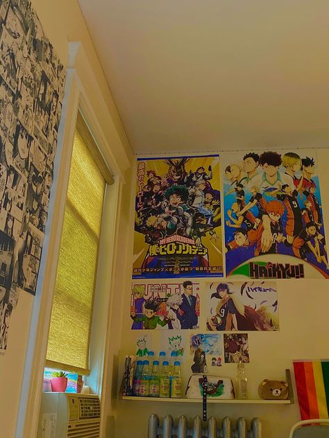 Weeb Room, Ideas Para Decorar Tu Cuarto, Otaku Room, Anime Decor, Anime Room, Anime Posters, Room Deco, Indie Room, Cute Room Ideas