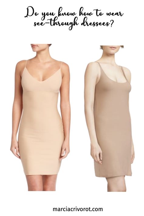 I am getting this question a lot from my clients: How to wear a dress that is see-through such as the eyelet fabric that is trendy now? I have tips for you plus 11 options of slips and bodysuits to be worn under see-through dresses. How to wear see-through dresses | how to wear transparent outfits | slips for see-through dresses #summeroutfits #underwear What To Wear Under Sheer White Dress, Slip For Under Dress, What To Wear Under White Dress, What To Wear Under Sheer Dress, Translucent Dress, Transparent Outfit, See Thru Dresses, White Mesh Dress, White Sheer Dress