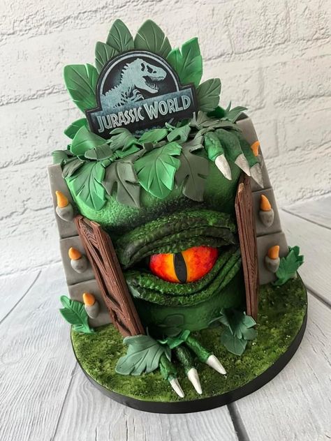 Jurassic Cake Ideas, Jurassic Park Birthday Party Cake, Jurassic Park Cake Ideas, Jurassic Park Party Cake, Pastel Jurassic World, Jurassic World Cake Ideas, Jurassic World Birthday Cake, Jurassic Park Birthday Cake, Dinosaur Themed Birthday Cake