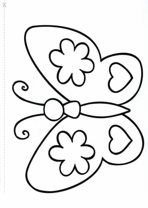 Fun Coloring Pages For Preschoolers, Butterfly Easy Drawing, Butterfly Drawing Easy, Fargelegging For Barn, Butterfly Coloring Pages, Flower Black And White, Preschool Coloring Pages, صفحات التلوين