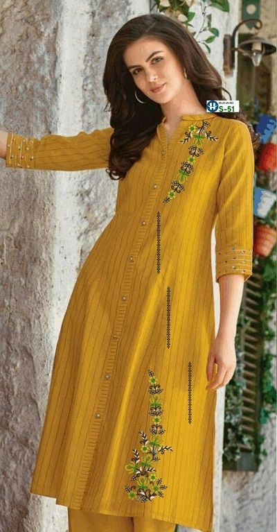 Thread Work Kurti Designs Kurti Design For Women, Thread Work Kurti, Work Kurti Design, Long Kurti Design, Ikkat Kurtis, Kurti White, Kurti Short, Shawl Embroidery, Blue Kurti