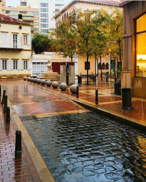 Rainy days in Saifi Village, Beirut Residential Compound, Nice Scenery, Travel Activities, Beirut, Walkway, Rainy Days, Lebanon, Cityscape, Street Style