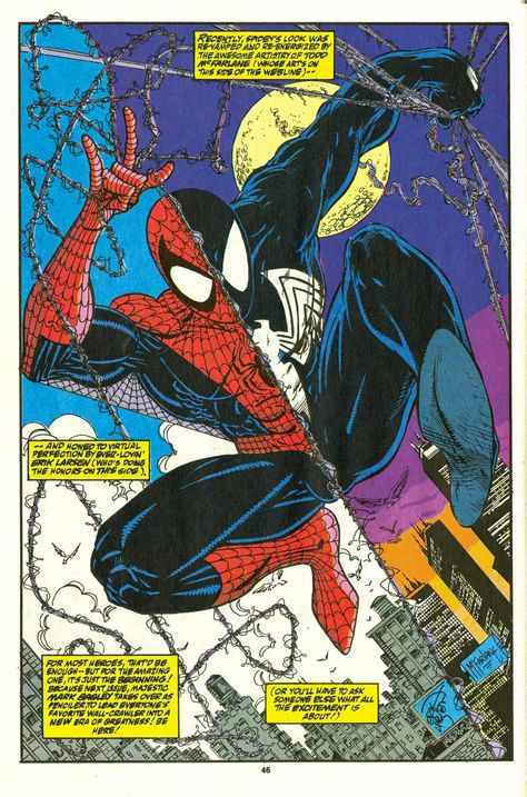 Amazing Spider-Man 350 Todd McFarlane & Erik Larsen Retro Spiderman, Spider Man Black Suit, Erik Larsen, Spiderman Black, Spiderman Comic Art, All Spiderman, Comic Magazine, Man Spider, Todd Mcfarlane