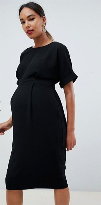 BACK IN STOCK!!! Meghan Markle's maternity dress ASOS Maternity Wiggle Dress Meghan Markle Maternity Style, Meghan Markle Maternity, Maternity Work Dresses, Asos Black Dress, Meghan Markle Dress, Black Work Dresses, Maternity Black Dress, Meghan Markle Style, Navy Blue Midi Dress