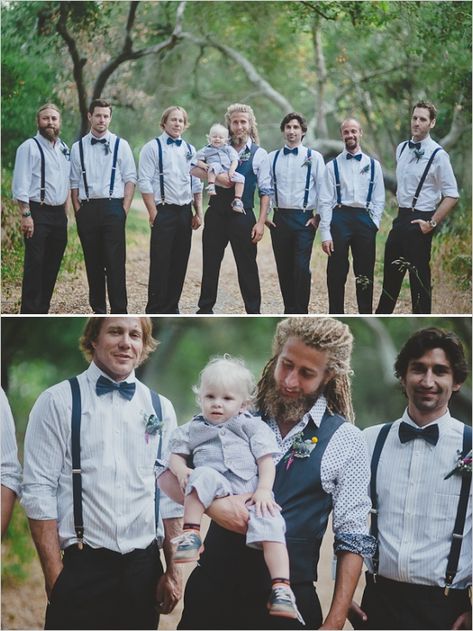 modern style for groom and groomsmen and tiny ring bearer #groomsmen #moderngroom #weddingchicks http://www.weddingchicks.com/2014/02/03/malibu-forest-diy-wedding/ Groomsmen Poses, Groomsmen Ideas, Grooms Men, Groomsmen Looks, Groomsmen Outfits, Wedding Groomsmen, Groomsmen Attire, Wedding Chicks, Bridesmaids And Groomsmen