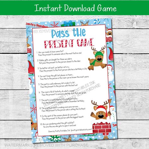 Pass The Present Game Christmas, Pass The Present Game, Holiday Gift Exchange Games, Secret Santa Game, Santa Games, Gift Exchange Game, Christmas Gift Games, Random Person, Holiday Gift Exchange