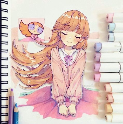 Markers Drawing Ideas, Copic Marker Art, Copic Art, Posca Art, Copic Marker, Cute Kawaii Drawings, Anime Canvas, Anime Character Drawing, Kawaii Drawings