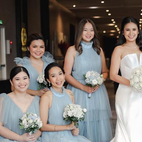 Home of Infinity Gowns & more on Instagram: "Our lovely bridesmaids in their assorted tulle dresses. Thank you, Ms. Patrishia!💙 #premiumcollectionbylovec Photo by: @taavifilms" Tulle Infinity Dress, Infinity Gown, Tulle Dresses, Wedding Plan, Future Wedding Plans, Tulle Dress, Future Wedding, Wedding Planning, Mirror Selfie