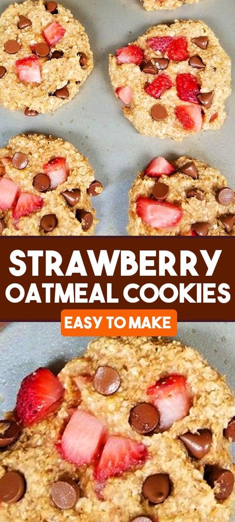 Strawberry Oatmeal Cookies 1 min Strawberry Oatmeal Cookies, Strawberry Chocolate Chip, Strawberry Chocolate Chip Cookies, Oatmeal Cookies Easy, Strawberry Oatmeal, Chocolate Oatmeal Cookies, Strawberry Cookies, Strawberry Chocolate, Oatmeal Chocolate Chip Cookies