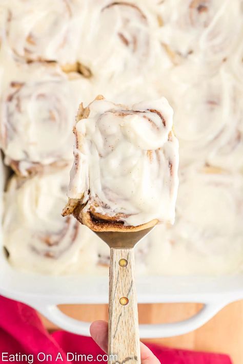 Copycat Cinnabon Cinnamon Rolls Recipe - Eating on a Dime Copycat Cinnabon Cinnamon Rolls, Cinnabon Copycat, Cinnabon Cinnamon Rolls Recipe, Copycat Cinnabon, Starbucks Egg Bites Recipe, Cinnamon Roll Icing, Cinnabon Cinnamon Rolls, Starbucks Egg Bites, Eating On A Dime