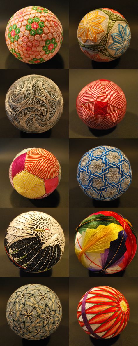 Temari is a Japanese thread ball. Temari are highly valued and cherished gifts, symbolizing deep friendship and loyalty. Also, the brilliant colors and threads used are symbolic of wishing the recipient a brilliant and happy life. Sashiko Christmas Ornaments, Tamari Ball, Temari Sushi Balls, Japanese Red Thread, Japanese Christmas, Temari Balls Pattern, Nashville Art, Temari Patterns, Elements Of Color