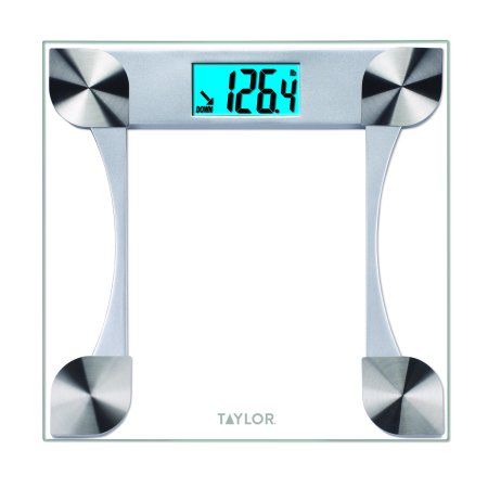 Taylor 7595 Digital Glass Bathroom Scale, 2 User Memory Body Weight Scale, Body Fat Scale, Weight Scale, Weight Control, Glass Bathroom, Digital Scale, Home Health Care, Home Health, Brushed Stainless Steel