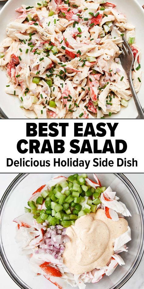 Crab salad recipe Best Crab Salad Recipe, Crab Recipes Healthy, Crab Meat Salad Recipe, Easy Crab Salad, Crab Salad Sandwich, Crab Meat Salad, Crab Salad Recipe, Sea Food Salad Recipes, I Lost 100 Pounds