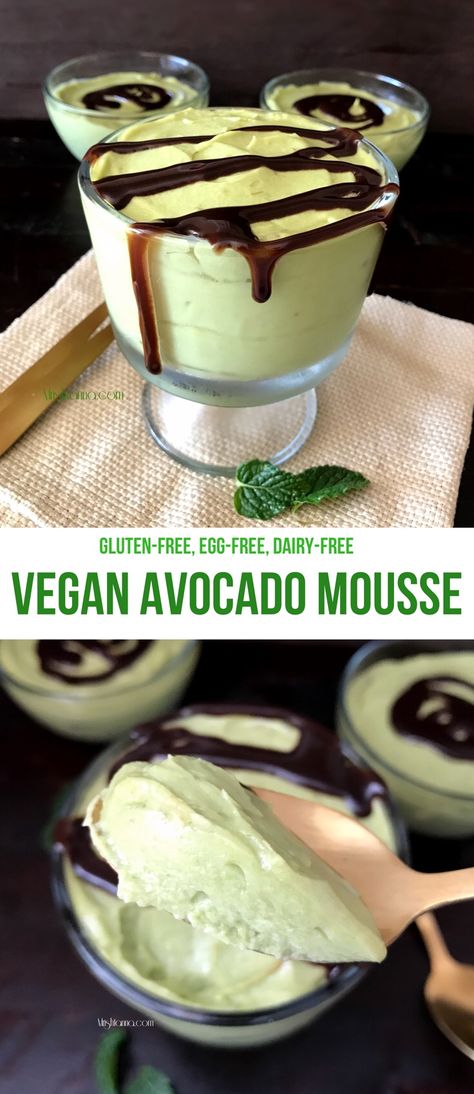 Vegan Avocado Mousse Pita Pizza, Avocado Dessert, Avocado Creme, Avocado Mousse, Breakfast Vegan, Ideas For Breakfast, Mousse Dessert, Mousse Recipes, Recipes Vegan