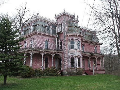 Pink House | Erica | Flickr Bedroom Victorian House, Abandoned Aesthetic, Pink Victorian House, Abandoned Mansion For Sale, Victorian Era Homes, Bedroom Victorian, Creepy Places, Abandoned Homes, Pink Victorian