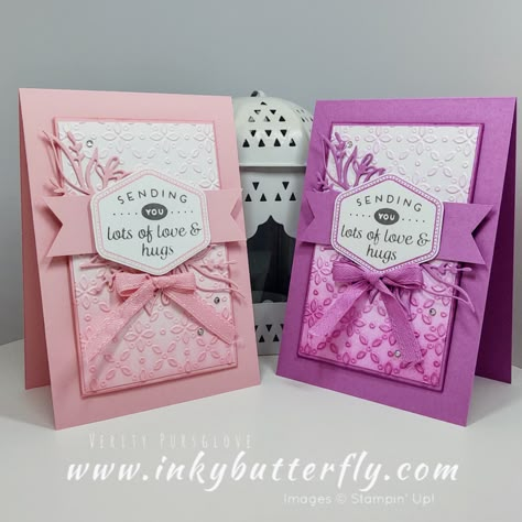 Introducing the New Stampin’ Up! Colours – Stampin' with inkybutterfly Polished Pink Stampin Up Cards, Stampin Up Pink Birthday Cards, New Stampin Up 2024, Stampin Up 2025 Cards, Stampin Up Heartfelt Hexagon Cards, Paper Flower Design, Hexagon Cards, Folder Ideas, Flower Decoration Ideas