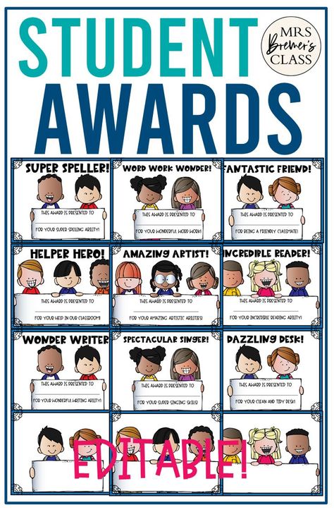 Students love recieving awards, and this cute pack featuring Melonheadz Kidlettes is great to acknowledge achievements at the end of the school year. Many topics are covered and editable options allow you to create your own awards as well. A fun way to end the school year in Kindergarten, First Grade, and Second Grade. End Of Year Student Awards, Academic Awards, Class Awards, Back To School Pictures, Essay Tips, Admissions Essay, Student Achievement, Student Awards, Character Traits